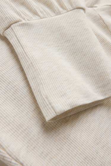 Femei - Pantaloni de pijama - reiați - bej deschis