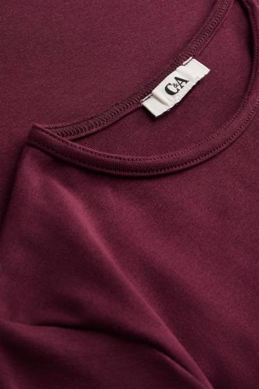 Damen - Langarmshirt - Slim Fit - bordeaux