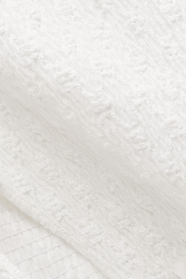 Femmes - Haut - smocké - broderie anglaise - blanc