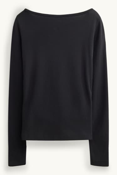 Dona - Samarreta de màniga llarga - slim fit - negre