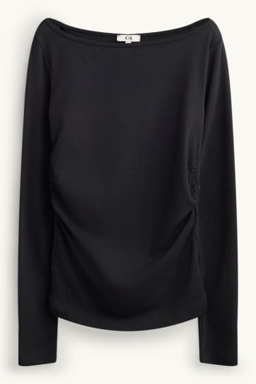 Dona - Samarreta de màniga llarga - slim fit - negre