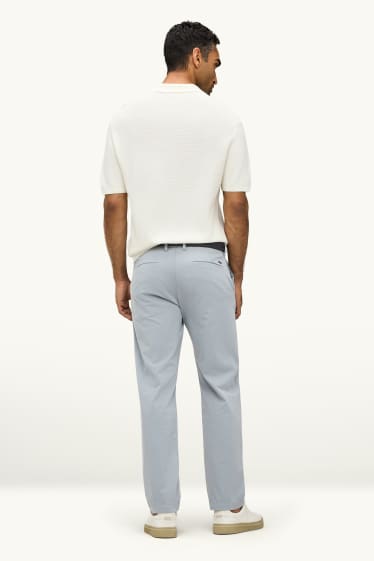 Hommes - Chino avec ceinture - gris