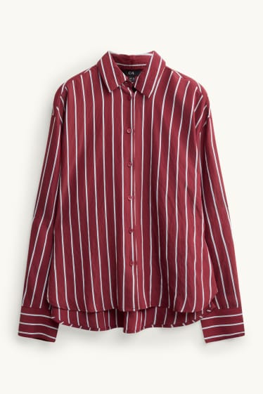 Femmes - Blouse-chemise - à rayures - rouge / blanc
