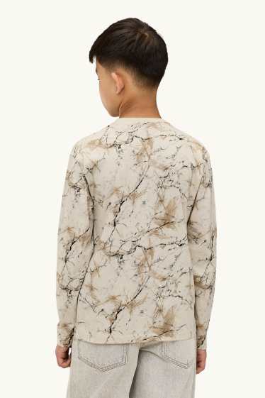 Enfants garçons - Lot de 2 - skateboard - haut à manches longues - noir / beige