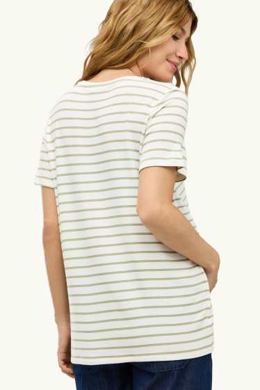 Femei - Tricou pentru alăptare - cu dungi - alb