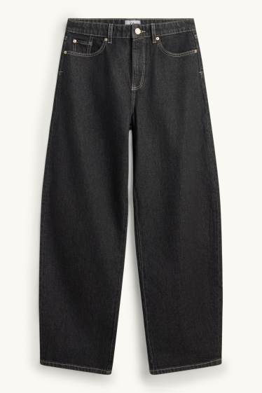 Dámské - Barrel jeans - mid waist - džíny - tmavošedé