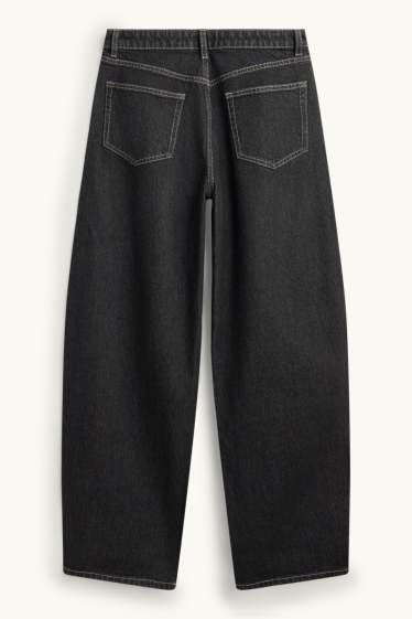 Dámské - Barrel jeans - mid waist - džíny - tmavošedé