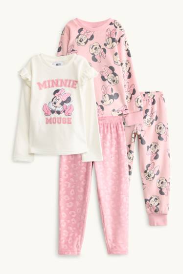 Enfants filles - Lot de 2 - Minnie Mouse - pyjama - 4 pièces - blanc / rose