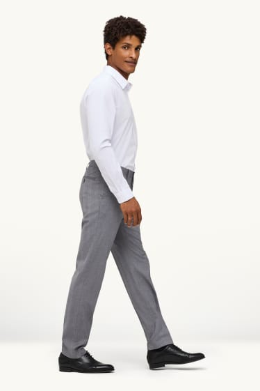 Herren - Baukasten-Hose - Regular Fit - Stretch - kariert - grau