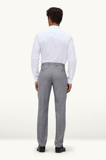 Herren - Baukasten-Hose - Regular Fit - Stretch - kariert - grau