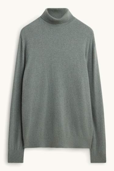 Herren - Kaschmir-Rollkragenpullover - grau