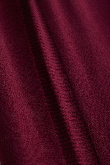 Women - Cashmere trousers - mid-rise waist - straight leg - bordeaux