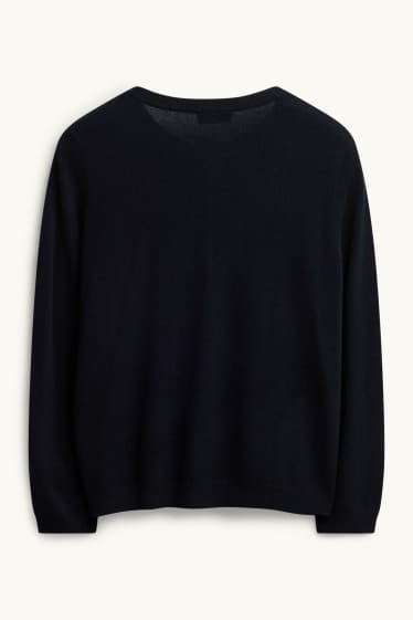 Damen - Kaschmir-Strickjacke - schwarz