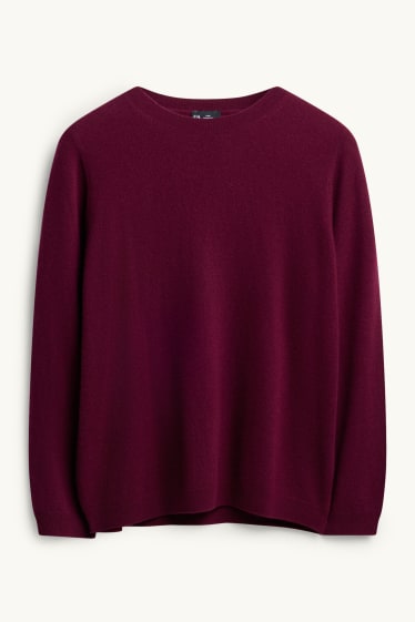 Women - Cashmere jumper - bordeaux