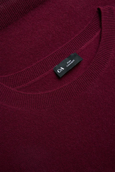 Women - Cashmere jumper - bordeaux