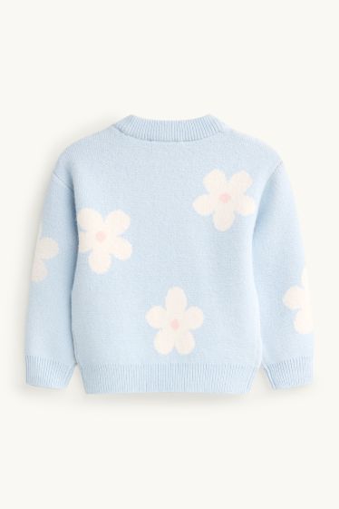Copii - Fete - Floare - pulover - albastru deschis