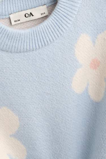 Copii - Fete - Floare - pulover - albastru deschis