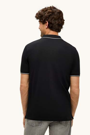 Herren - Poloshirt - Slim Fit - schwarz