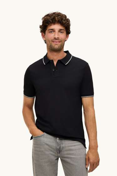 Herren - Poloshirt - Slim Fit - schwarz