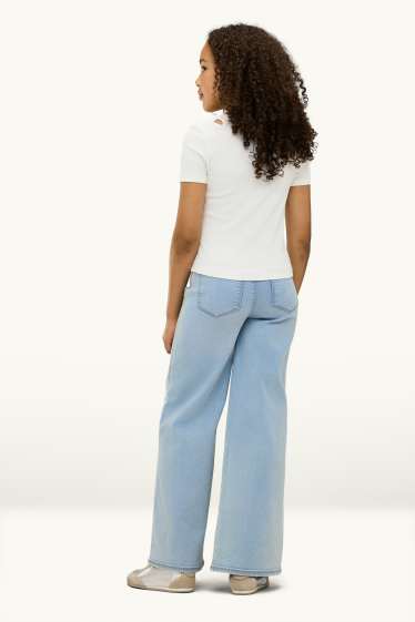 Copii - Fete - Wide leg jeggings - denim-albastru deschis