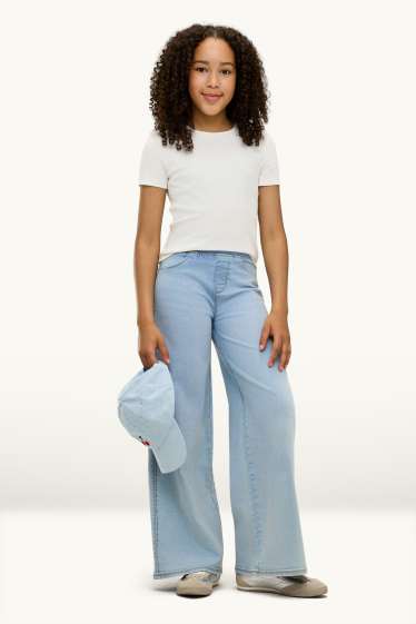 Copii - Fete - Wide leg jeggings - denim-albastru deschis