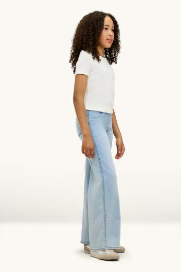 Copii - Fete - Wide leg jeggings - denim-albastru deschis