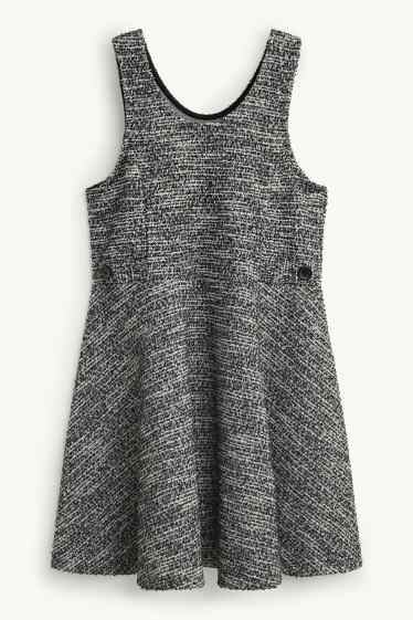 Bambine - Set - maglia a maniche lunghe, vestito bouclé e calzamaglia - 3 pezzi - nero / bianco