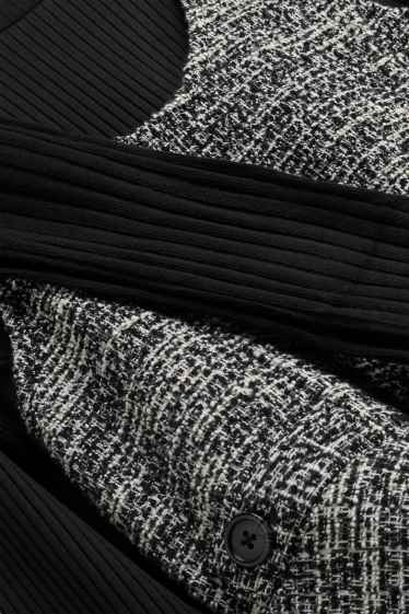 Bambine - Set - maglia a maniche lunghe, vestito bouclé e calzamaglia - 3 pezzi - nero / bianco