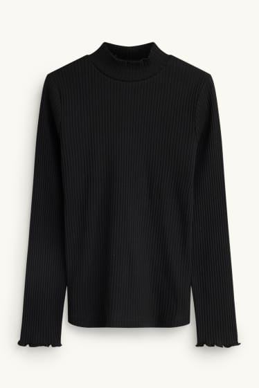 Bambine - Set - maglia a maniche lunghe, vestito bouclé e calzamaglia - 3 pezzi - nero / bianco