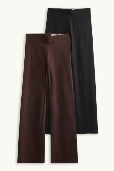 Dona - Paquet de 2 - straight leggings - marró fosc