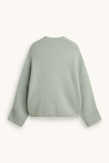 Damen - Strickpullover - gerippt - hellgrün