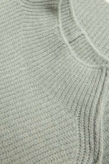Damen - Strickpullover - gerippt - hellgrün