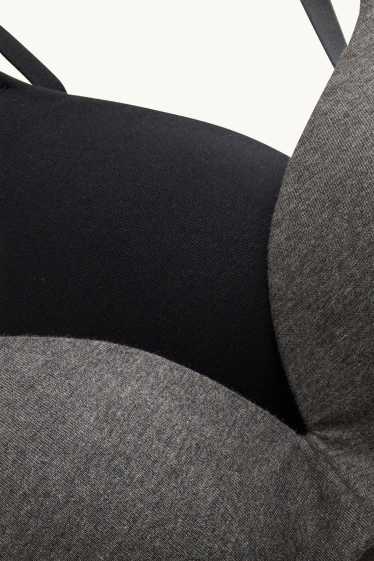 Femmes - Lot de 2 - soutiens-gorge sans armatures - ampliforme - gris / noir
