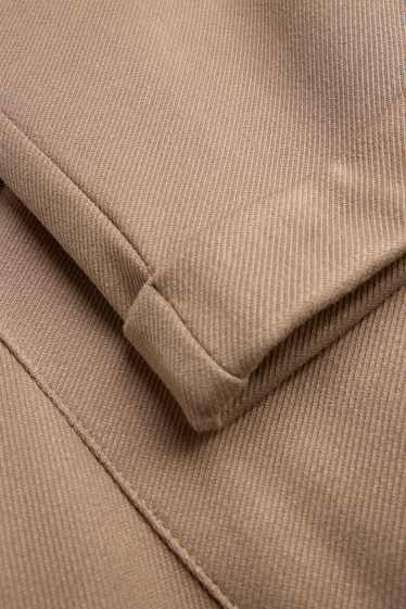 Women - Cloth trousers - mid-rise waist - tapered fit - light brown