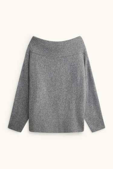 Damen - Pullover - grau-melange