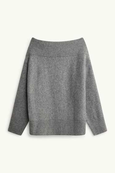 Damen - Pullover - grau-melange