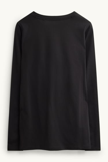 Donna - Maglia a maniche lunghe per allattamento - nero