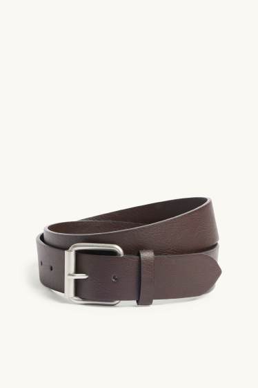 Hommes - Ceinture - matière synthétique - marron foncé