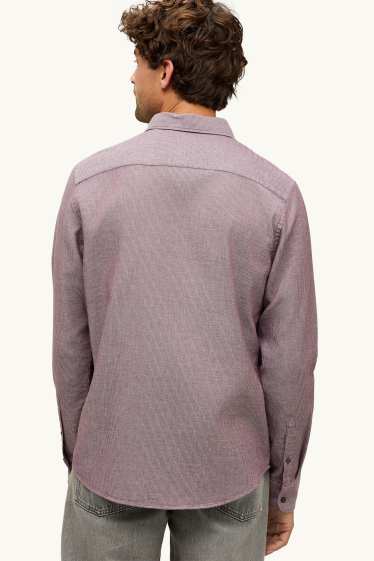 Home - Camisa - regular fit - Kent - texturada - vermell