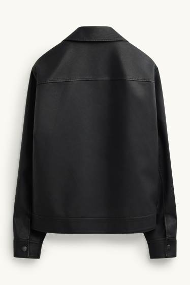 Hommes - Blouson motard - synthétique - noir