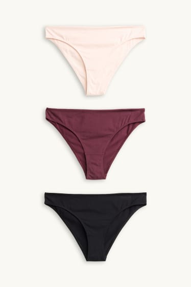 Damen - Multipack 3er- Slip - bordeaux