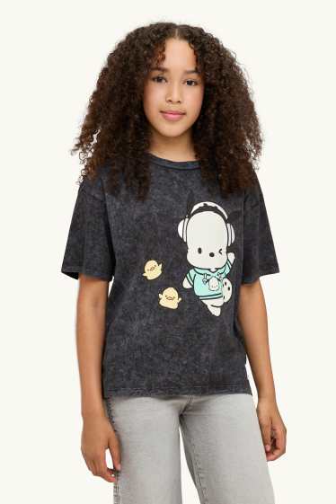 Niñas - Pochacco - camiseta de manga corta - brillos - gris oscuro