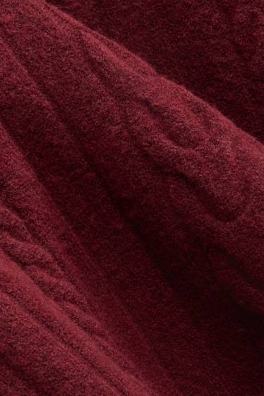 Femei - Pulover - cu torsade - bordo