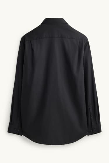 Men - Business shirt - regular fit - Kent collar - easy-iron - black