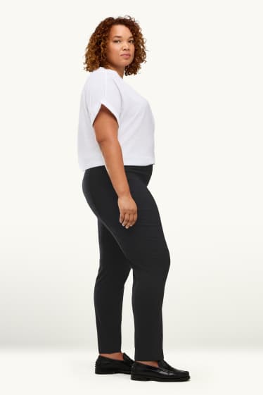 Mujer - Pantalón de tela - high waist - straight fit - LYCRA® - negro