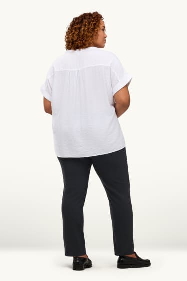 Mujer - Pantalón de tela - high waist - straight fit - LYCRA® - negro