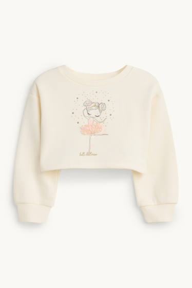 Children Girls - Ballerina - set - dress and sweatshirt - 2 piece - cremewhite