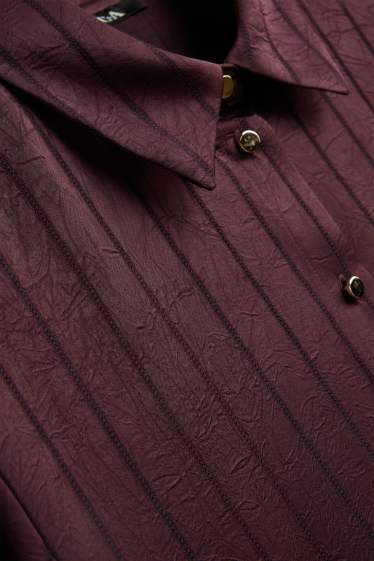 Dames - Blouse - krijtstrepen - bordeaux