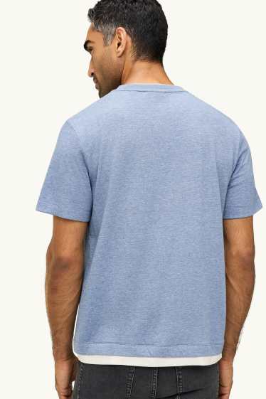 Bărbați - Tricou - regular fit - aspect 2 în 1 - albastru