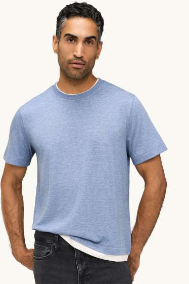 Bărbați - Tricou - regular fit - aspect 2 în 1 - albastru